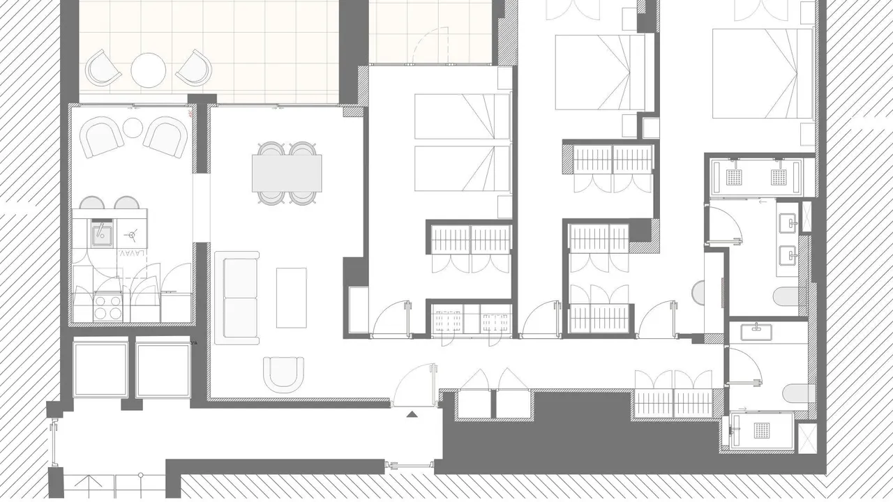 living - Piso de 150m² en venta en Lista, Madrid - Plano del piso - 1