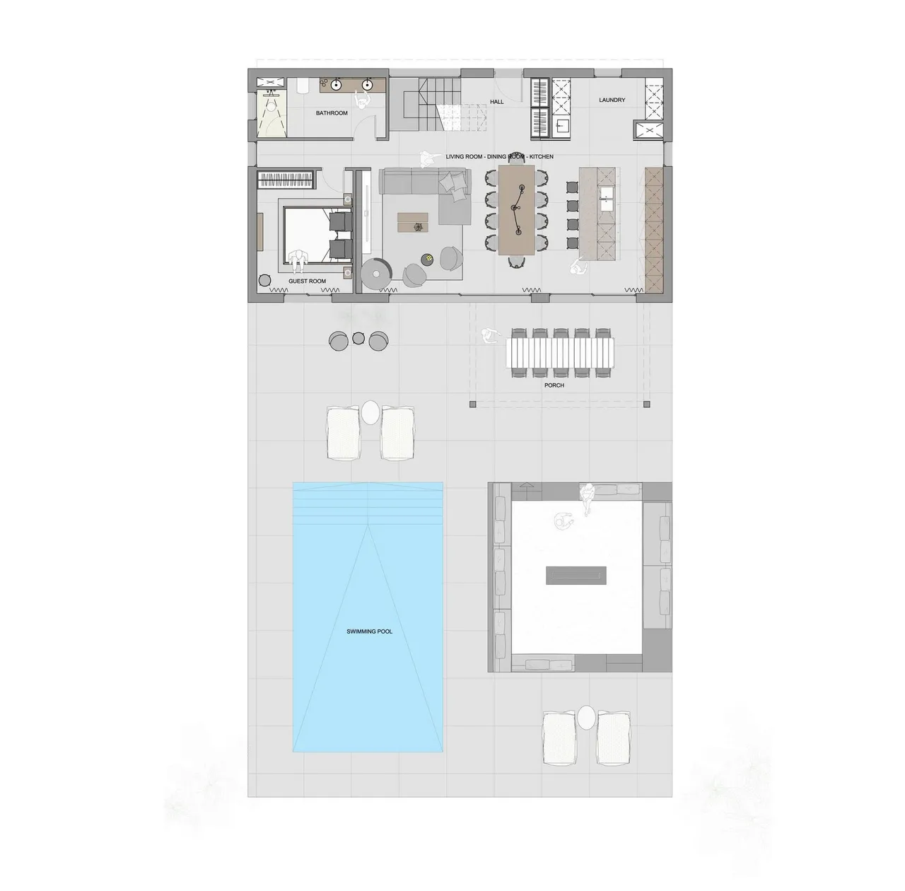 living - Casa rural de 252m² con 65m² de jardín en venta en Sencelles - Plano del piso - 1