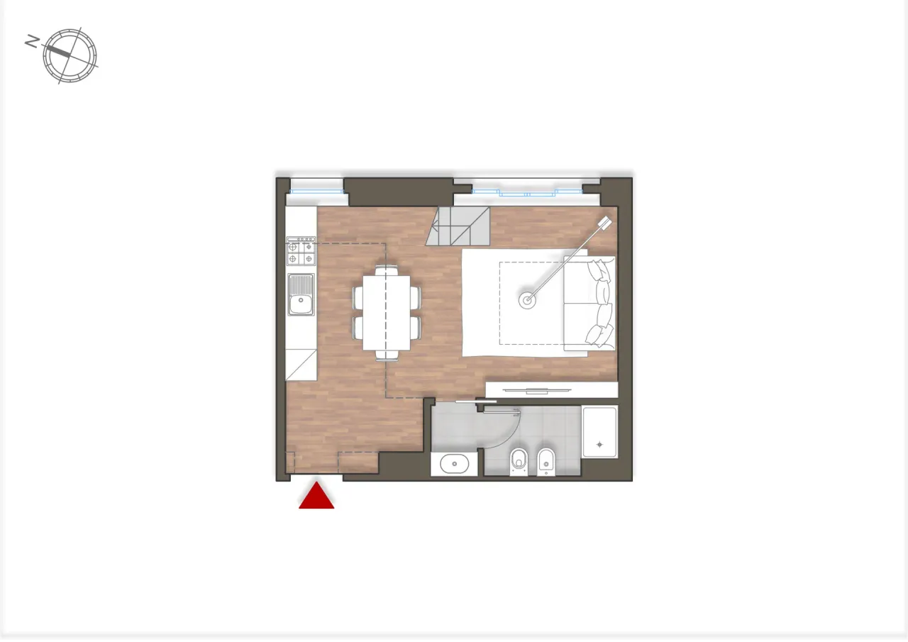 living - Brioschi 24 - Living - Dils - Verdiepingsplan - 1