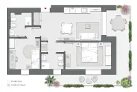 Trilocale Compact di 88 m2 - Edificio A1 - LivinUp  | Milano - Floor Plan thumbnail - 1