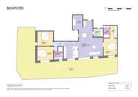 living - Ático de 117m² con 107m² terraza en venta en Les Corts - Plano del piso thumbnail - 1