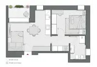 One Bedroom of 61 sqm - Edificio C2 - LivinUp  | Milano - Floor Plan thumbnail - 1
