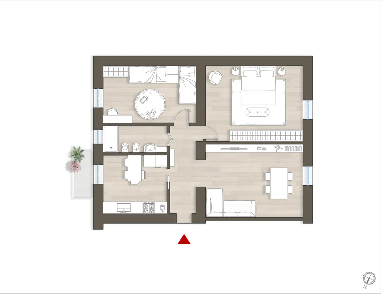 living - Valtellina 4 - Living - Dils - Verdiepingsplan - 1