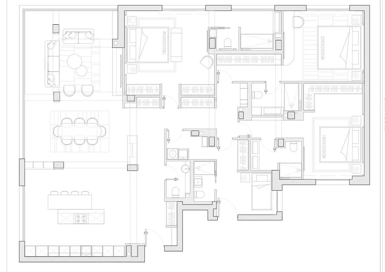 living - Piso de 284m² en venta en Goya, Madrid - Plano del piso - 1