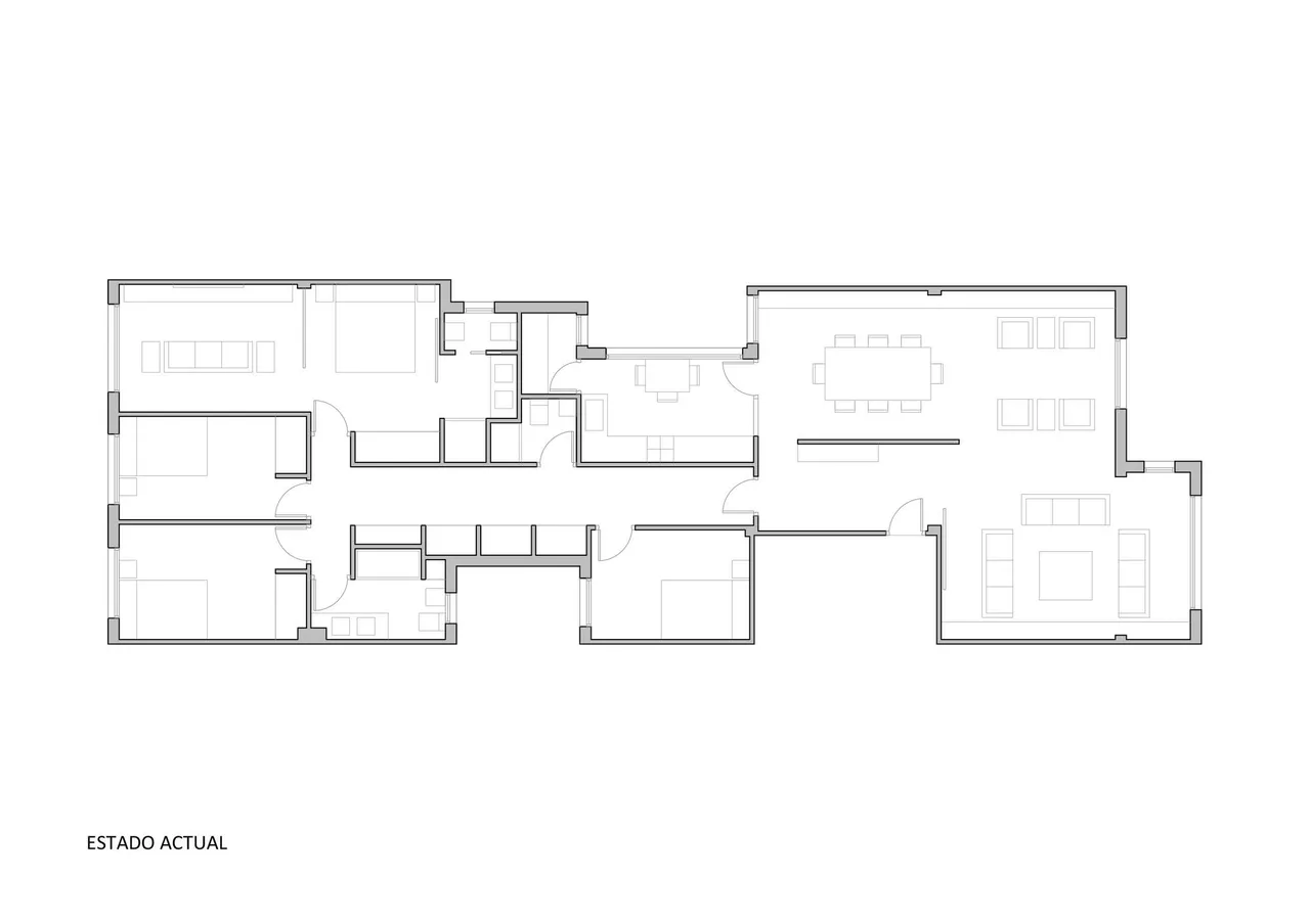 living - Piso de 202m² en venta en Gran Vía, Valencia - Plano del piso - 1