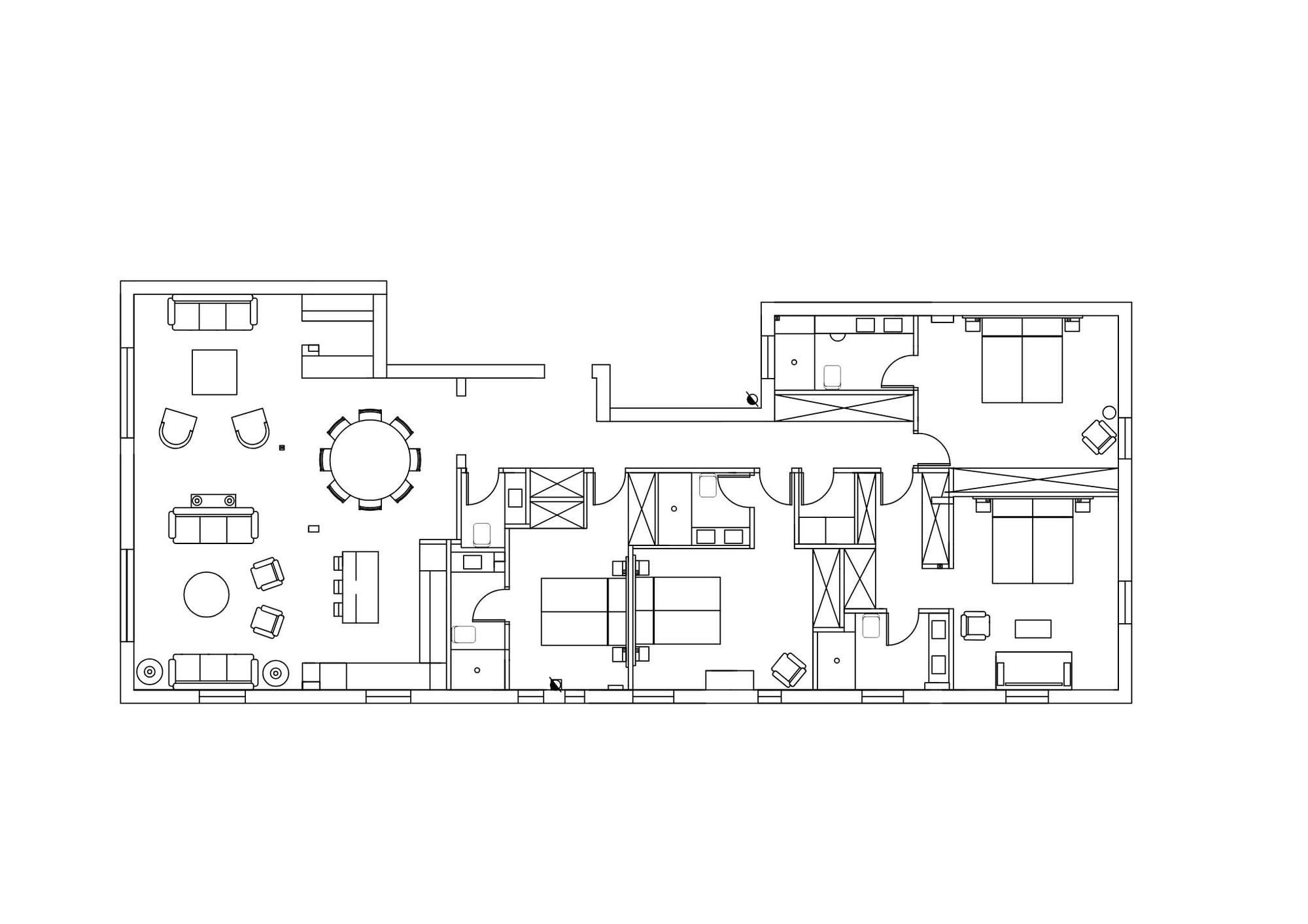 living - Piso de 213m² en venta en Recoletos, Madrid - Plano del piso - 1