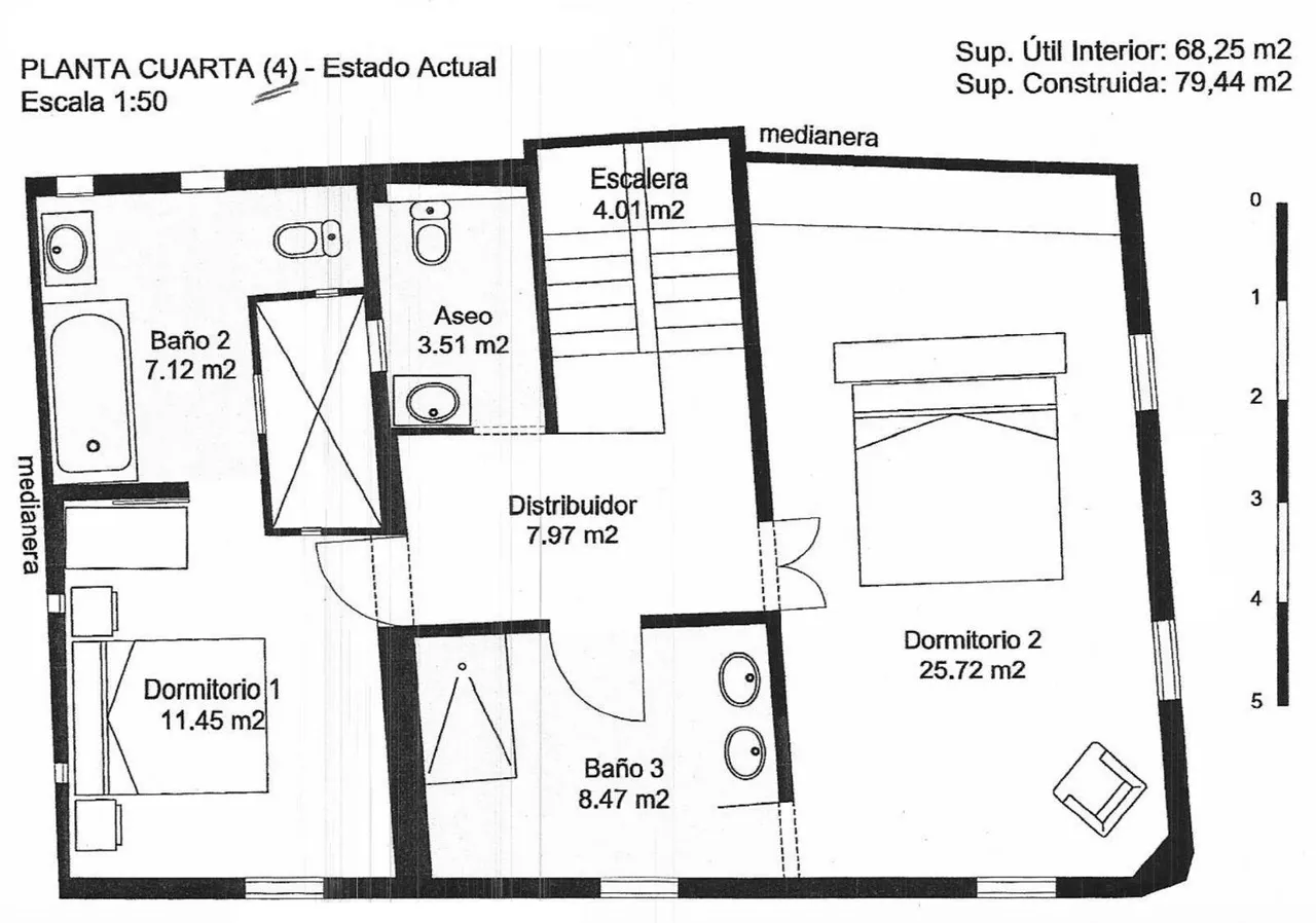living - 210m² penthouse with 40m² terrace for sale in Palma de Mallorca - Floor Plan - 2