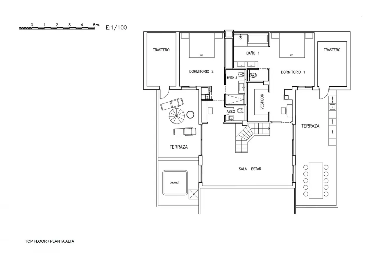 living - Ático de 291m² con 60m² terraza en venta en Nagüeles - Plano del piso - 2