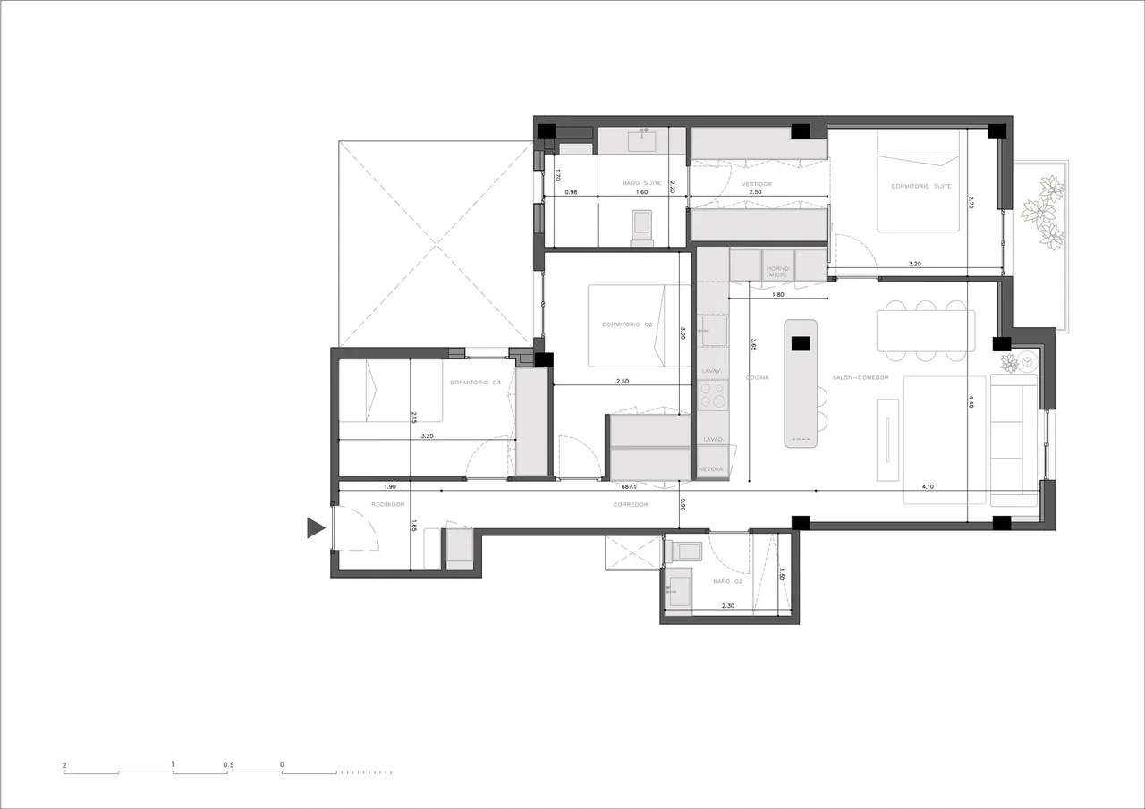 living - 92m² apartment for sale in Extramurs, Valencia - Floor Plan - 1