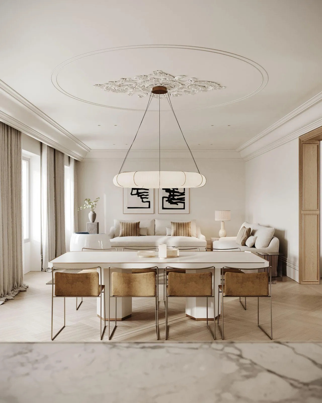living - Piso de 252m² en venta en Almagro, Madrid - gallery - 2