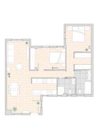 living - 86m² apartment for sale in Recoletos, Madrid - Floor Plan thumbnail - 1