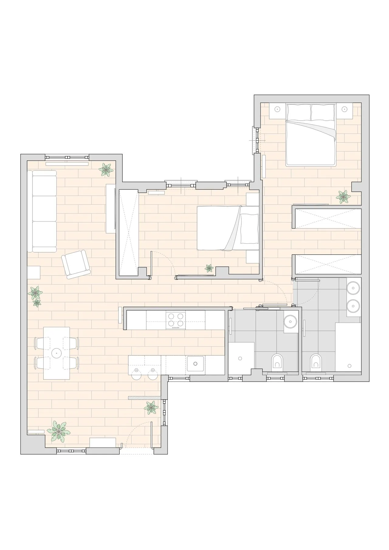 living - Piso de 86m² en venta en Recoletos, Madrid - Plano del piso - 1