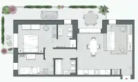 Two Bedrooms of 98 sqm - Edificio C4 - LivinUp  | Milano - Floor Plan thumbnail - 1