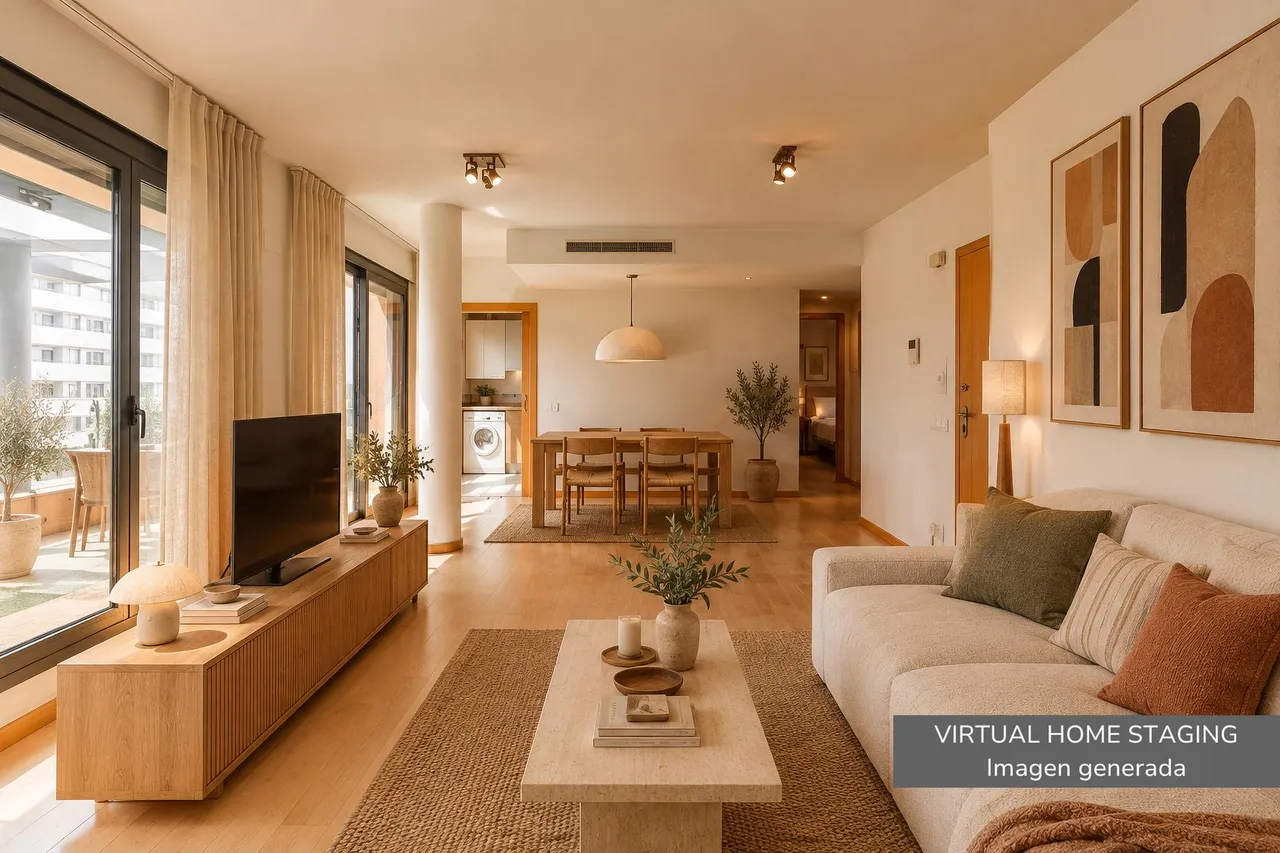 living - Ático de 100m² con 65m² terraza en venta en Ciudad de las Ciencias - gallery - 6