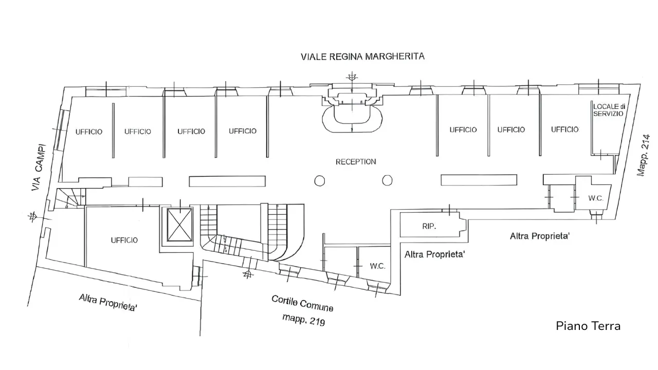 office - Regina Margherita 24 - Kantoor - Dils - Verdiepingsplan - 2