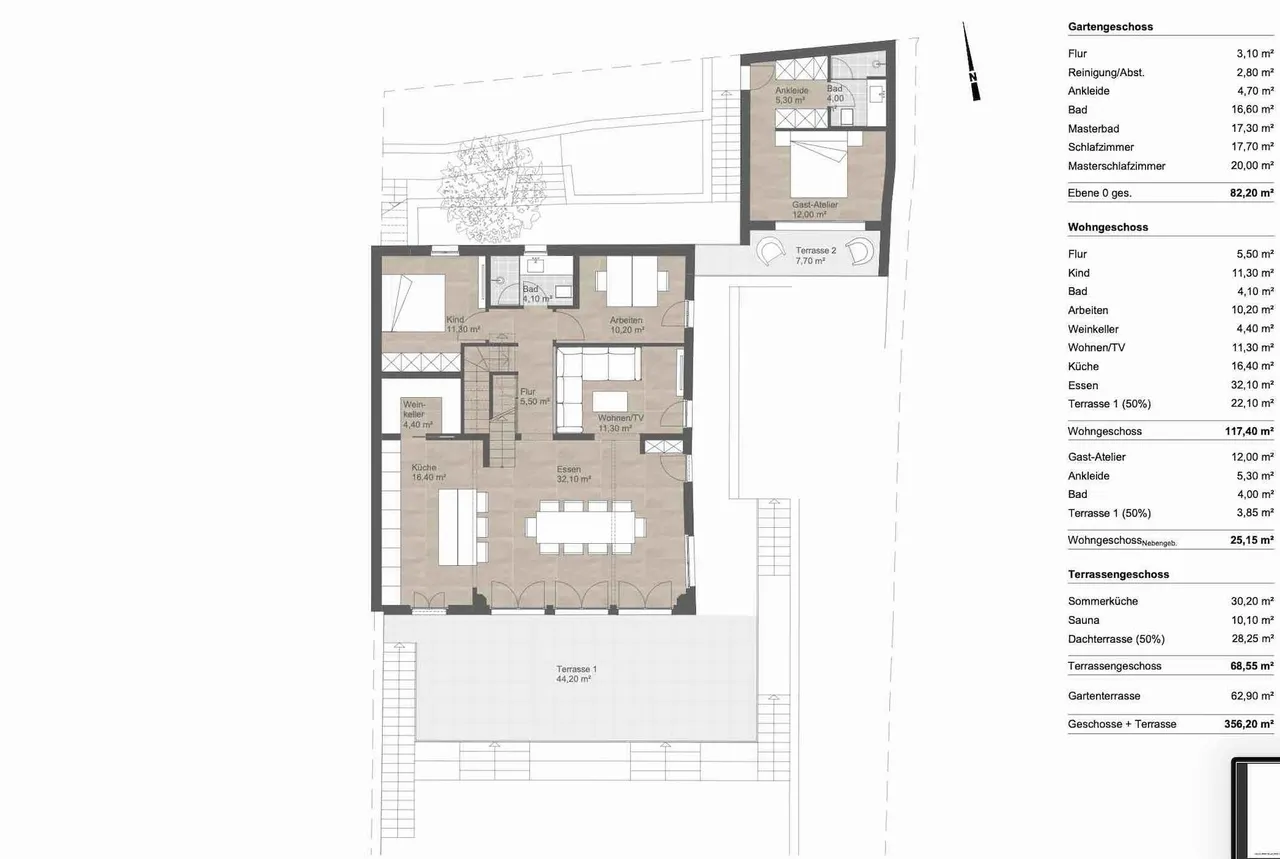 living - Casa / villa de 400m² con 115m² terraza en venta en Palma de Mallorca - Plano del piso - 2