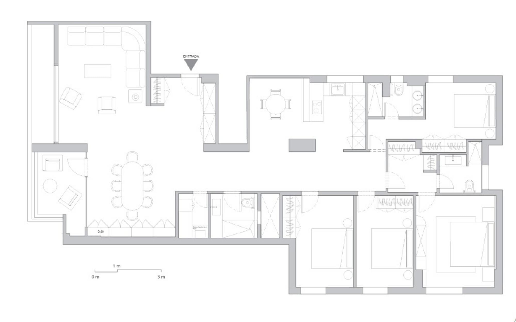 living - 210m² apartment with 10m² terrace for sale in Gaztambide - Floor Plan - 1