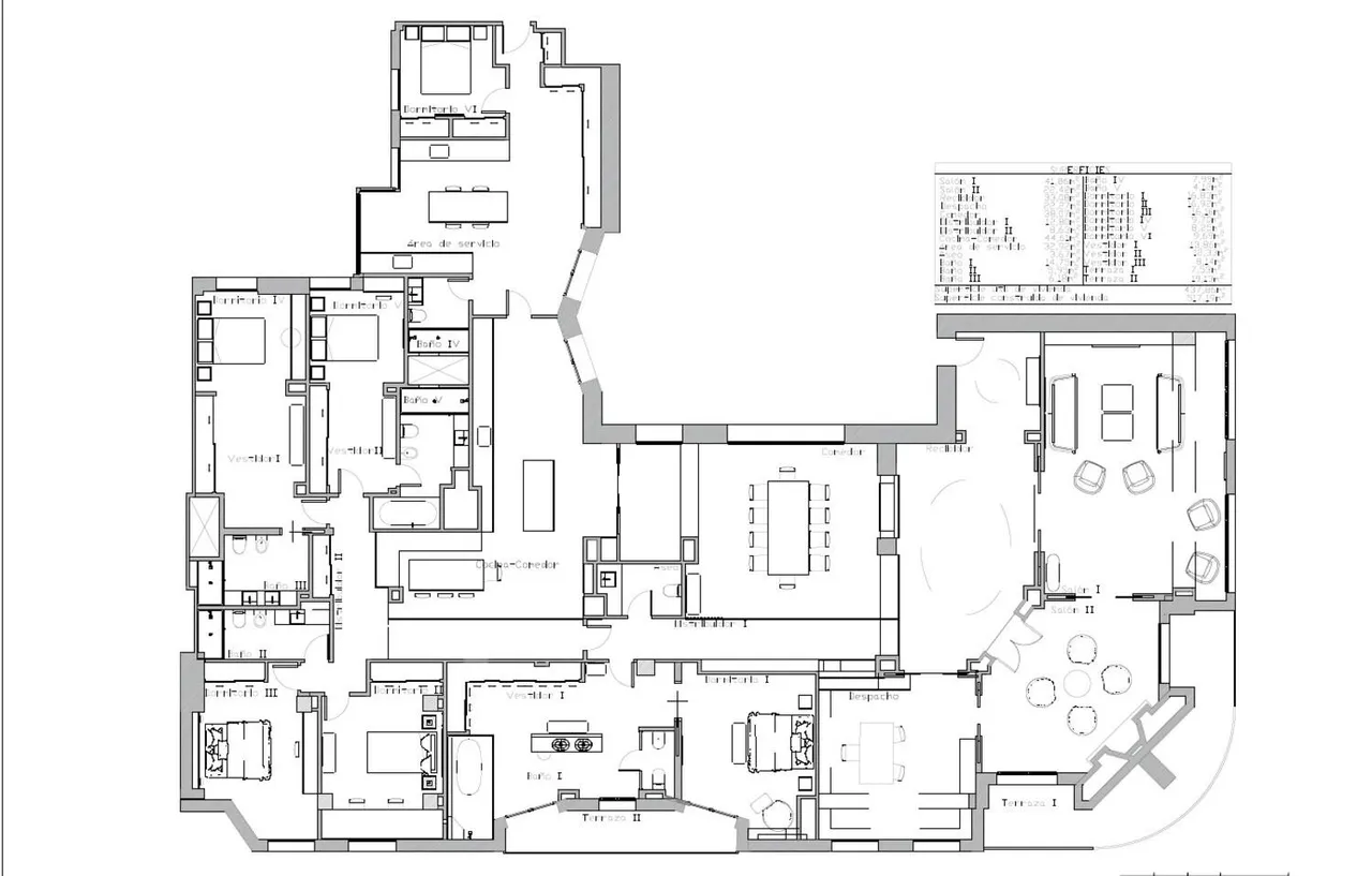 living - 599m² apartment for sale in Almagro, Madrid - Floor Plan - 1