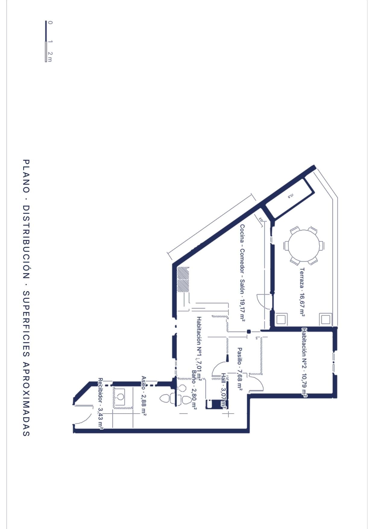 living - 81m² apartment for sale in Ibiza, Madrid - Floor Plan - 1