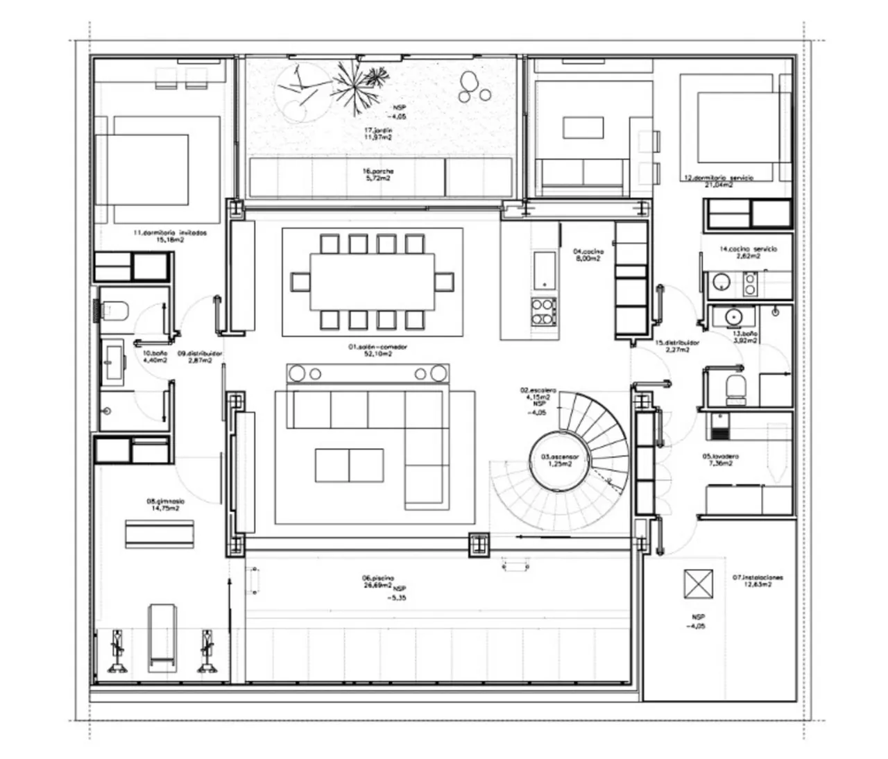living - 450m² house / villa with 50m² garden for sale in Niño Jesús - Floor Plan - 4
