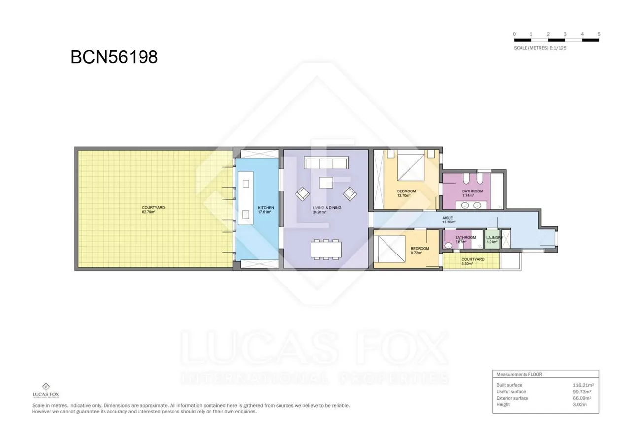 living - Piso de 116m² con 60m² terraza en venta en Eixample Izquierdo - Plano del piso - 1