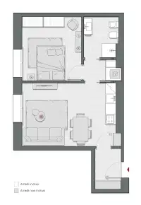 One Bedroom of 59 sqm - Edificio C2 - LivinUp  | Milano - Floor Plan thumbnail - 1