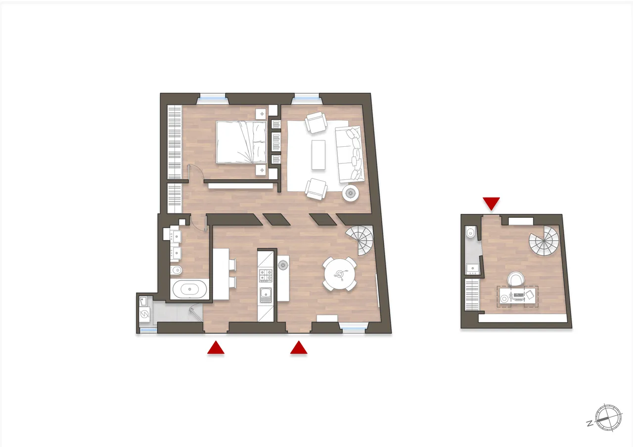 living - Borsi 1 - Living - Dils - Verdiepingsplan - 1