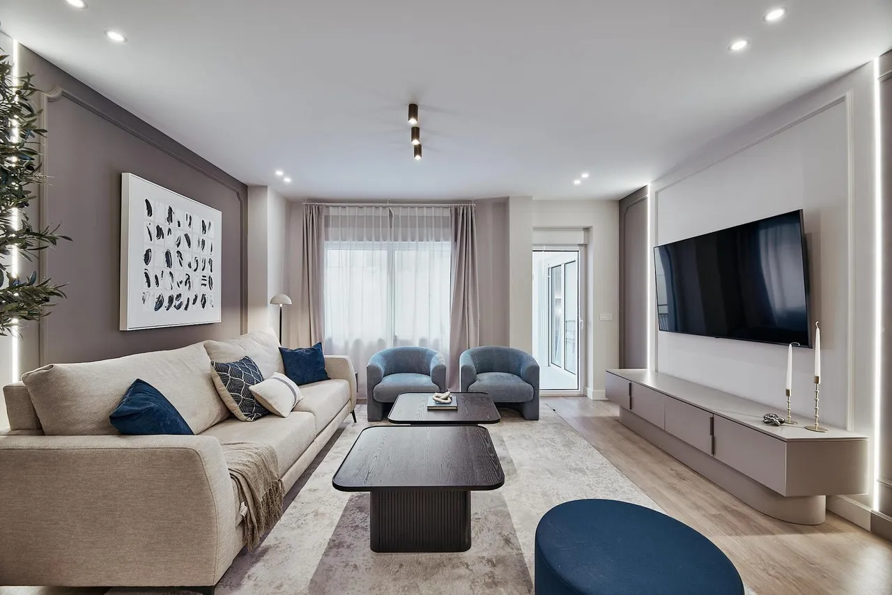 living - 164m² apartment with 10m² terrace for sale in Lista, Madrid - gallery - 1