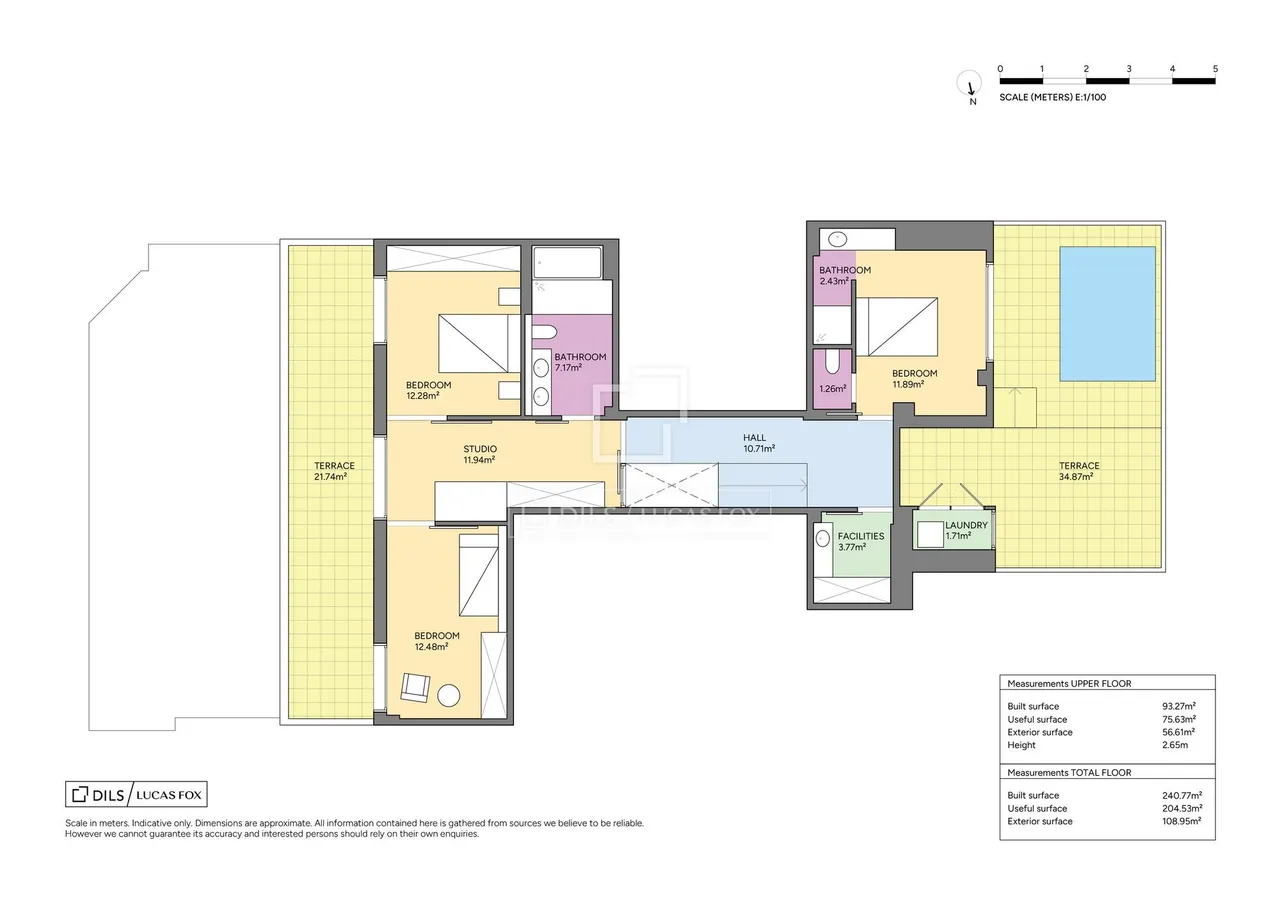 living - 240m² penthouse with 108m² terrace for sale in Les Corts - Floor Plan - 4