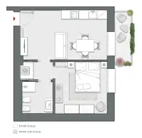 One Bedroom of 55 sqm - Edificio A3 - LivinUp  | Milano - Floor Plan thumbnail - 1