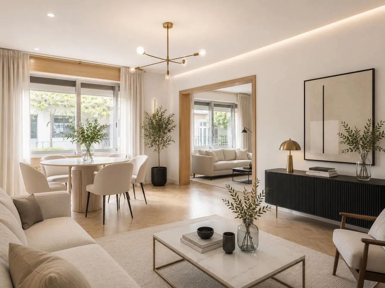 living - Piso de 235m² con 15m² terraza en venta en Almagro, Madrid - gallery - 3