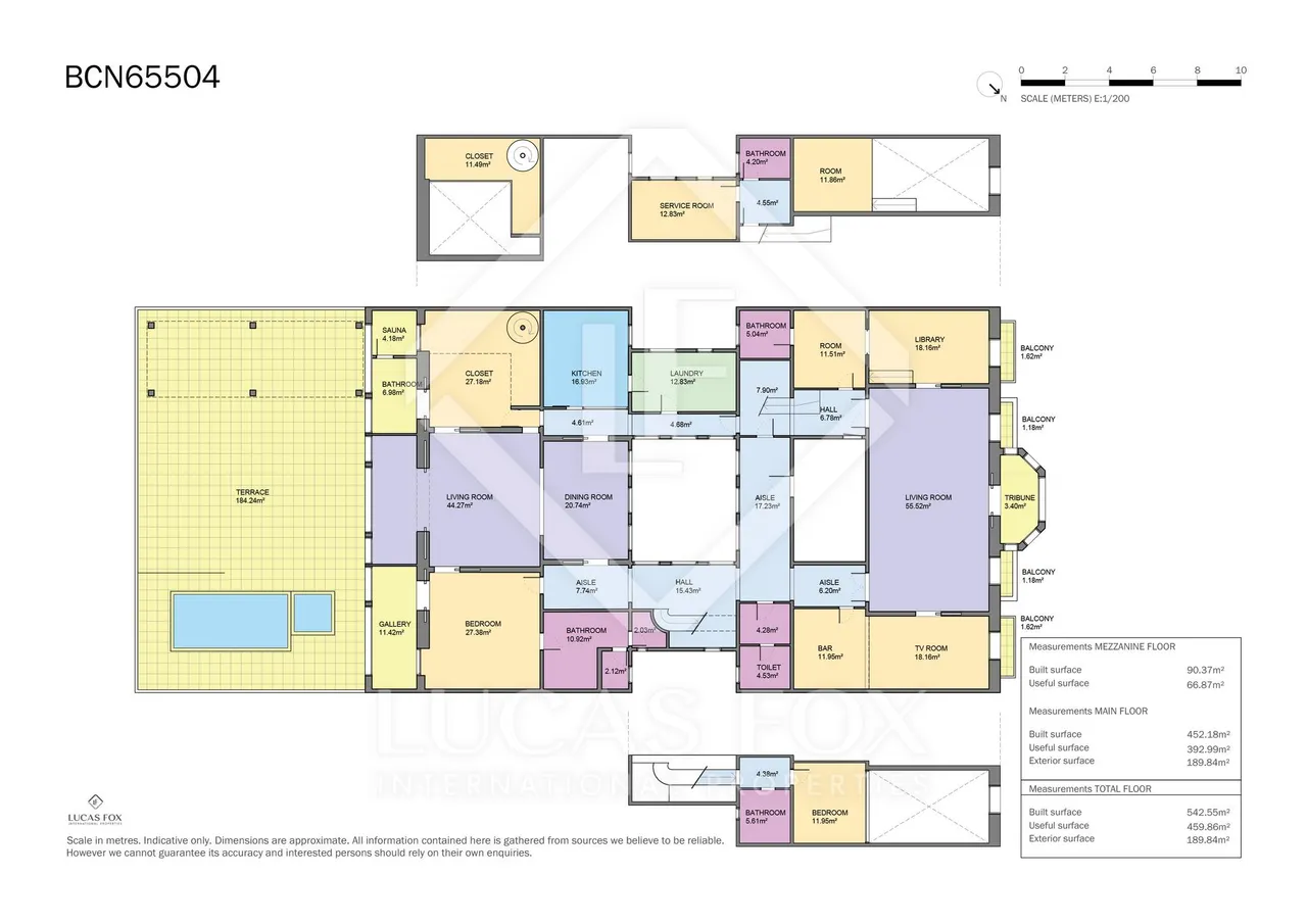 living - Piso de 542m² con 189m² terraza en venta en Eixample Derecho - Plano del piso - 1