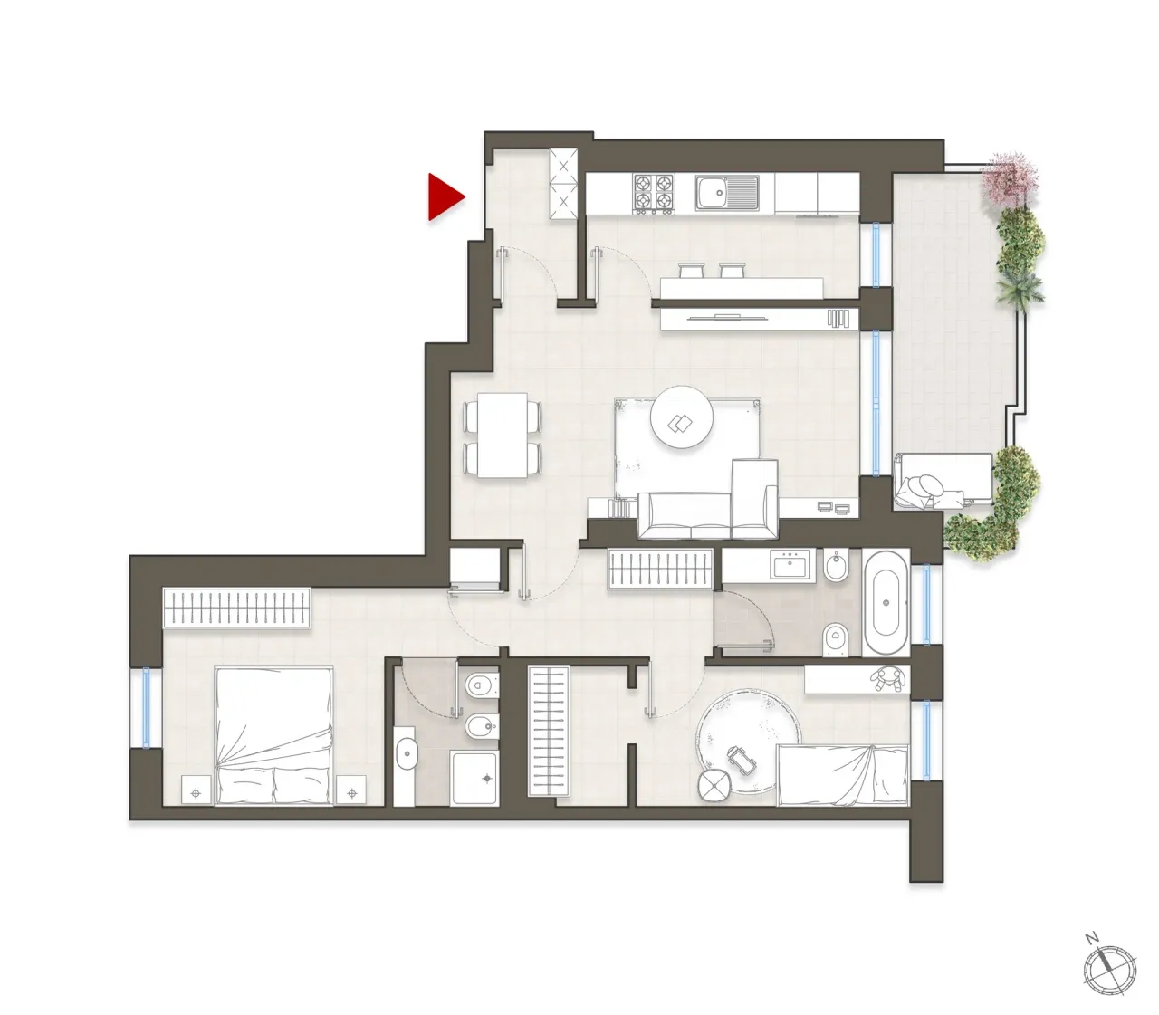 living - Sarca 324 - Living - Dils - Floor Plan - 1