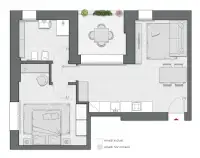 Bilocale di 69 m2 - Edificio C1 - LivinUp  | Milano - Floor Plan thumbnail - 1