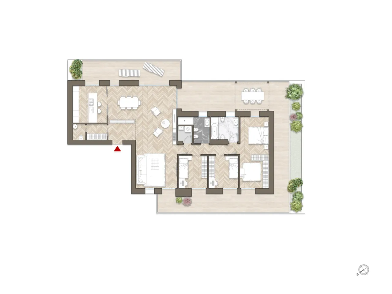 living - Lazzaro Papi 14 - Wonen - Dils - Verdiepingsplan - 1
