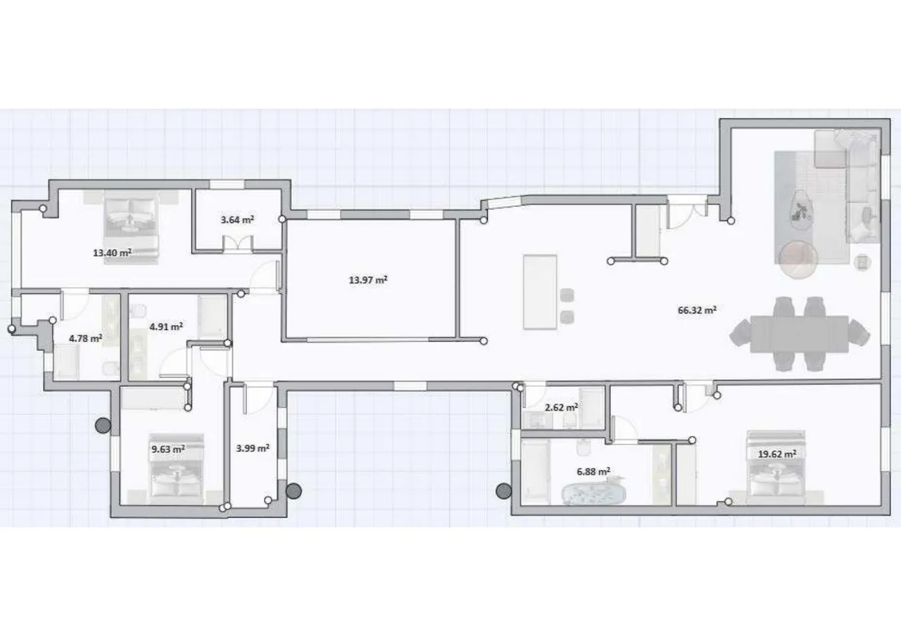 living - 204m² apartment for sale in El Pla del Remei, Valencia - Floor Plan - 1