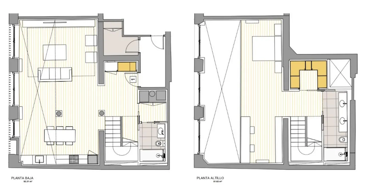 living - 173m² apartment for rent in El Born, Barcelona - Floor Plan - 1