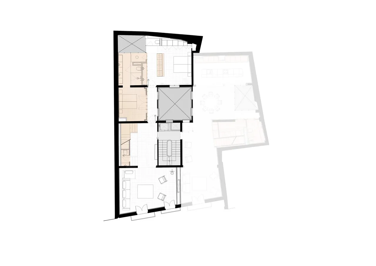 living - Piso de 243m² con 75m² terraza en venta en Palma de Mallorca - Plano del piso - 2