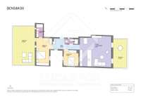 living - 103m² penthouse with 54m² terrace for sale in El Born - Floor Plan thumbnail - 1