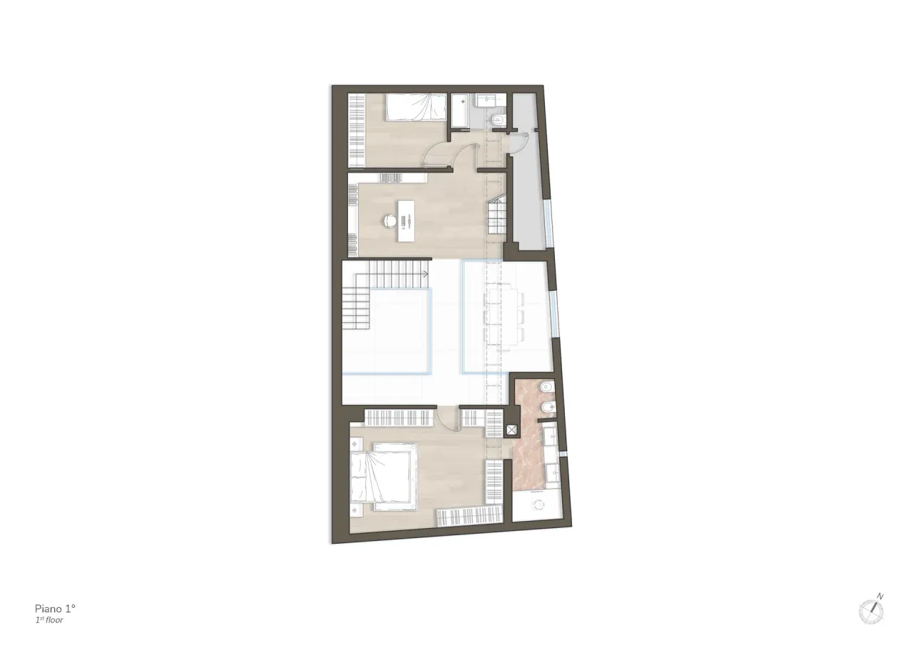 living - Corso Vercelli - Living - Dils - Verdiepingsplan - 2