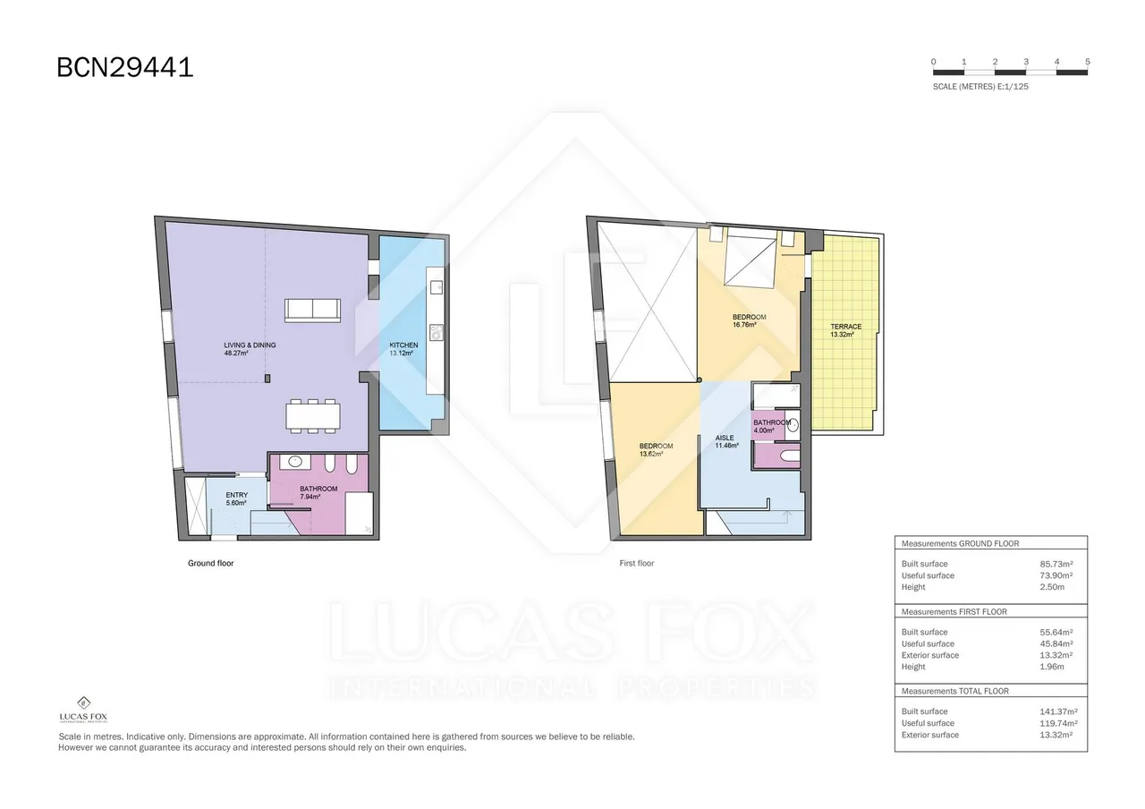 living - Loft de 152 m² con 10 m² de terraza en venta en Gracia - Plano del piso - 1