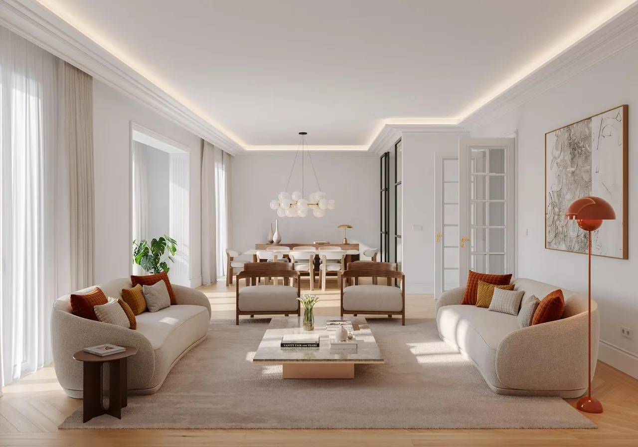 living - 234m² apartment for sale in Almagro, Madrid - gallery - 2