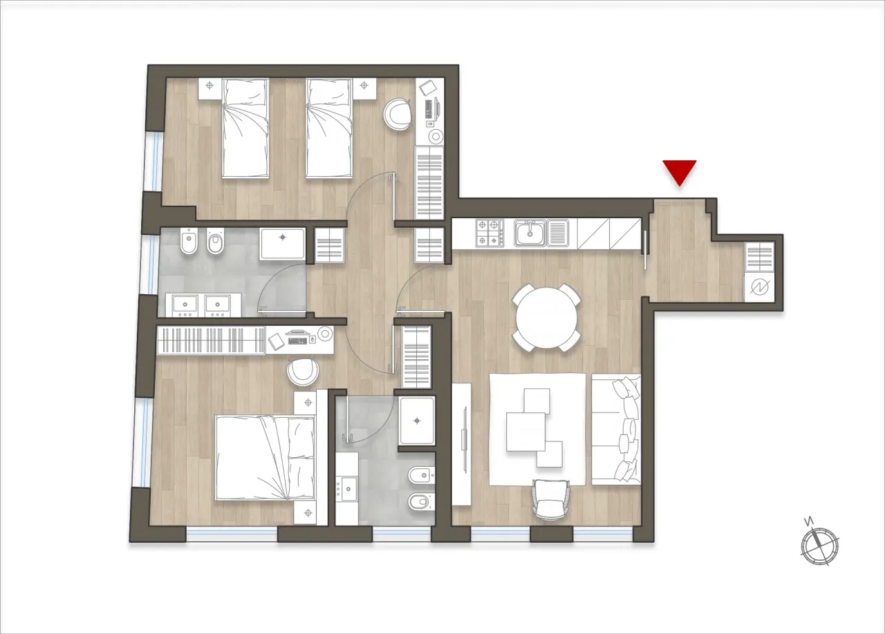 living - San Martino 15 Milano - Living - Dils - Planimetria - 1