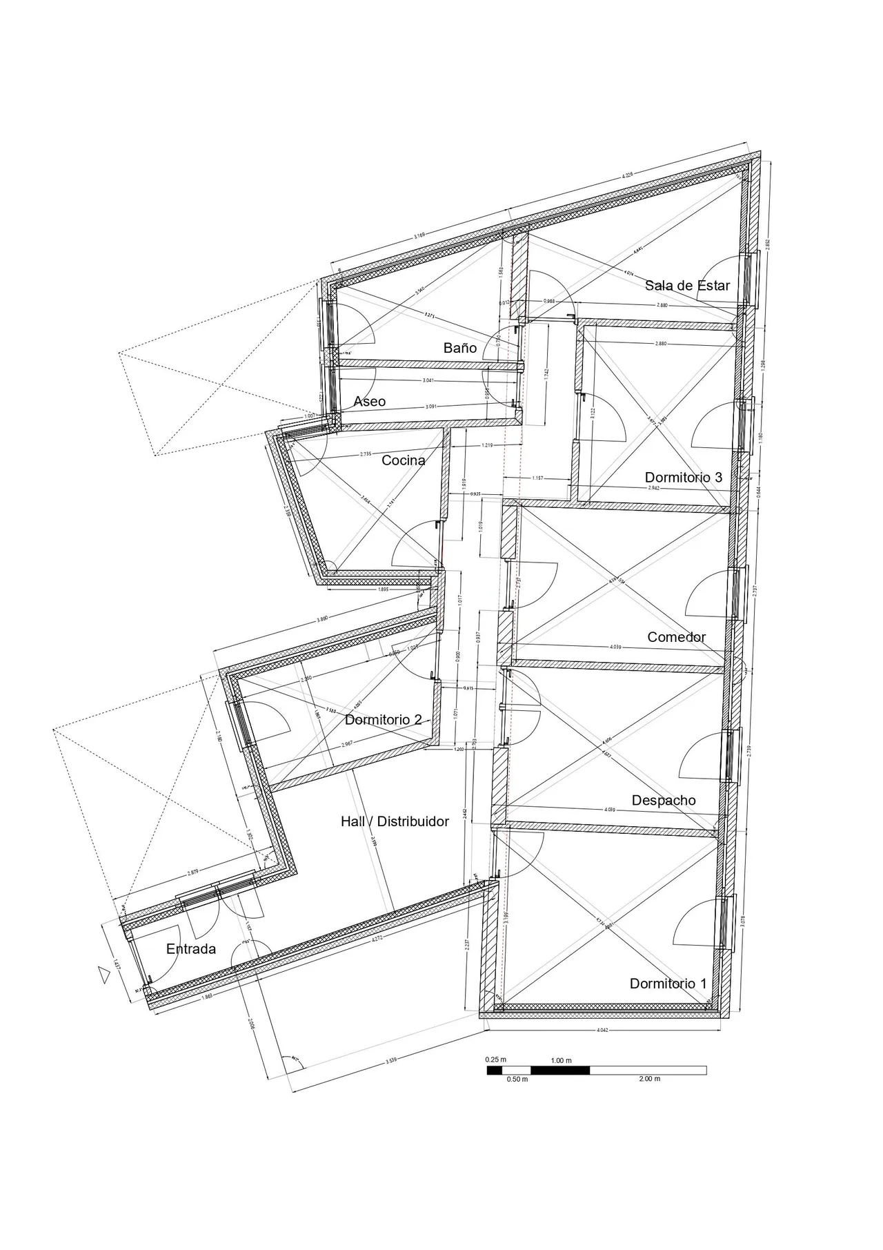 living - Piso de 125m² en venta en Ibiza, Madrid - Plano del piso - 1