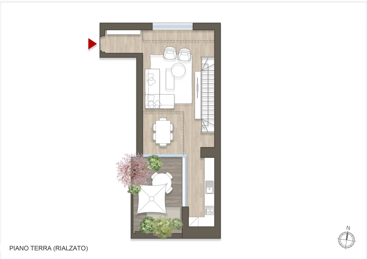 living - Plinio 74 - Living - Dils - Verdiepingsplan - 1