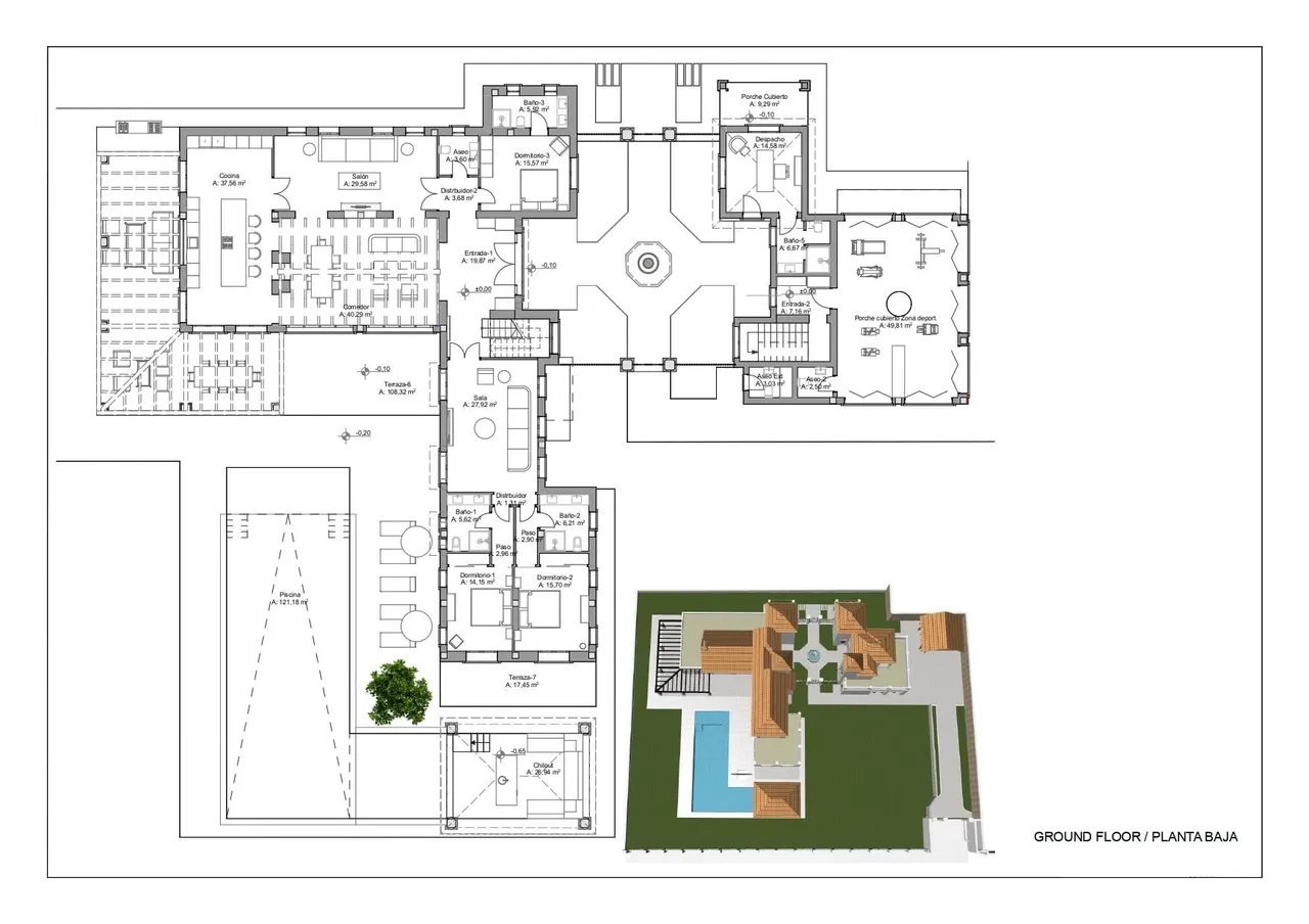 living - 603m² house / villa with 342m² terrace for sale in Nueva Andalucía - Floor Plan - 2