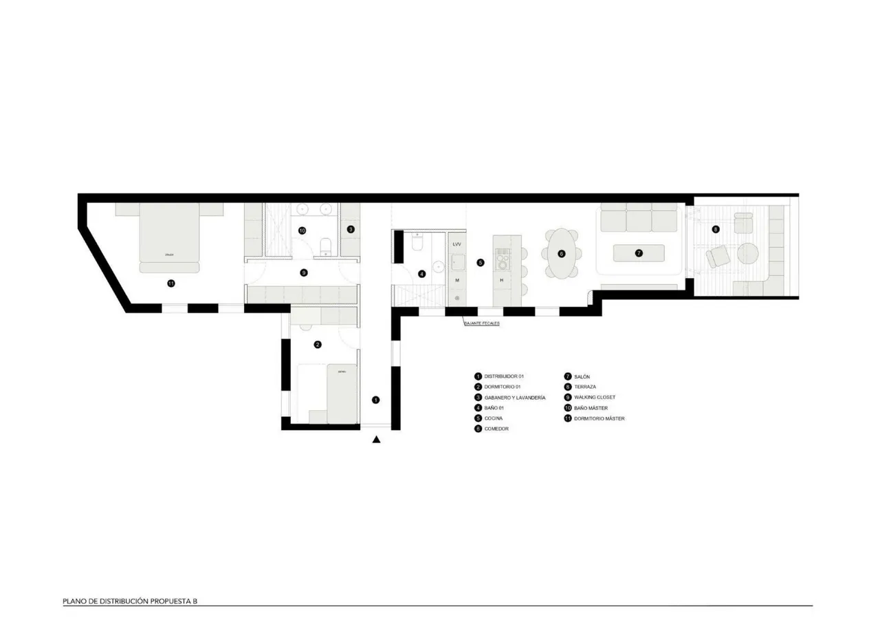 living - 106m² penthouse with 13m² terrace for sale in Goya, Madrid - Floor Plan - 4