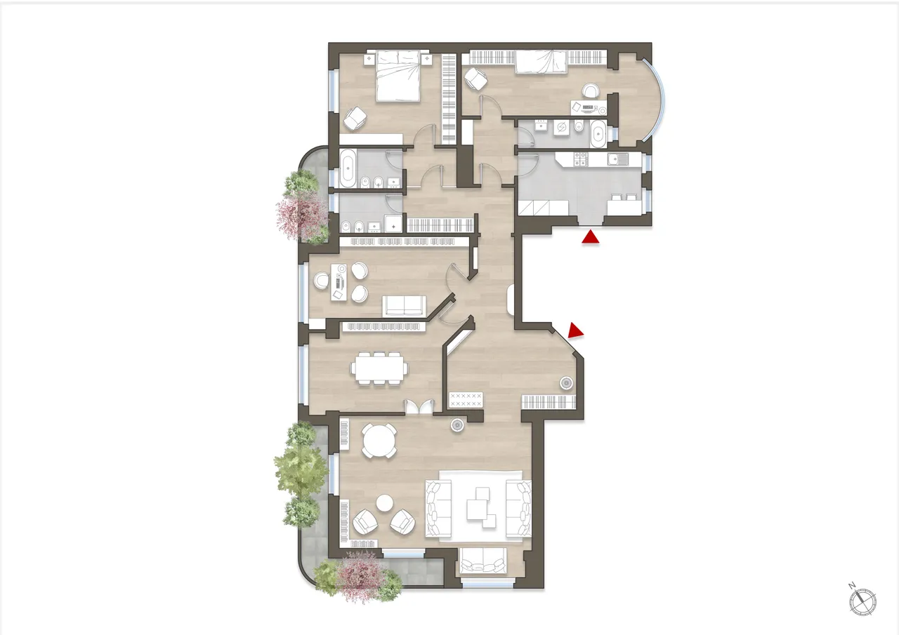living - Finocchiaro Aprile 14 - Living - Dils - Verdiepingsplan - 1