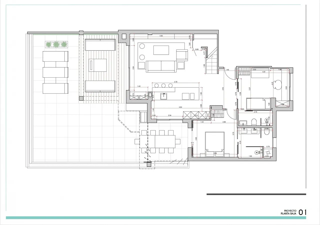 living - Ático de 276m² con 114m² terraza en venta en Nagüeles - Plano del piso - 1