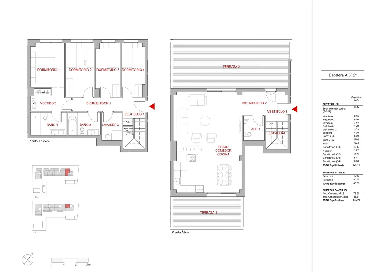 living - Piso de 125m² con 49m² terraza en venta en Ibiza ciudad - Plano del piso - 1